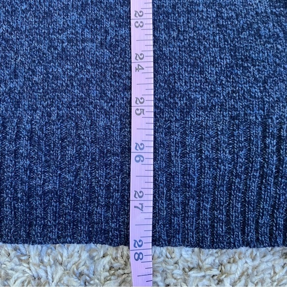 J. Crew 1/4 Zip Mock Neck Wool Knit Sweater Marled Navy Blue Casual Sz L Tall - Picture 15 of 15